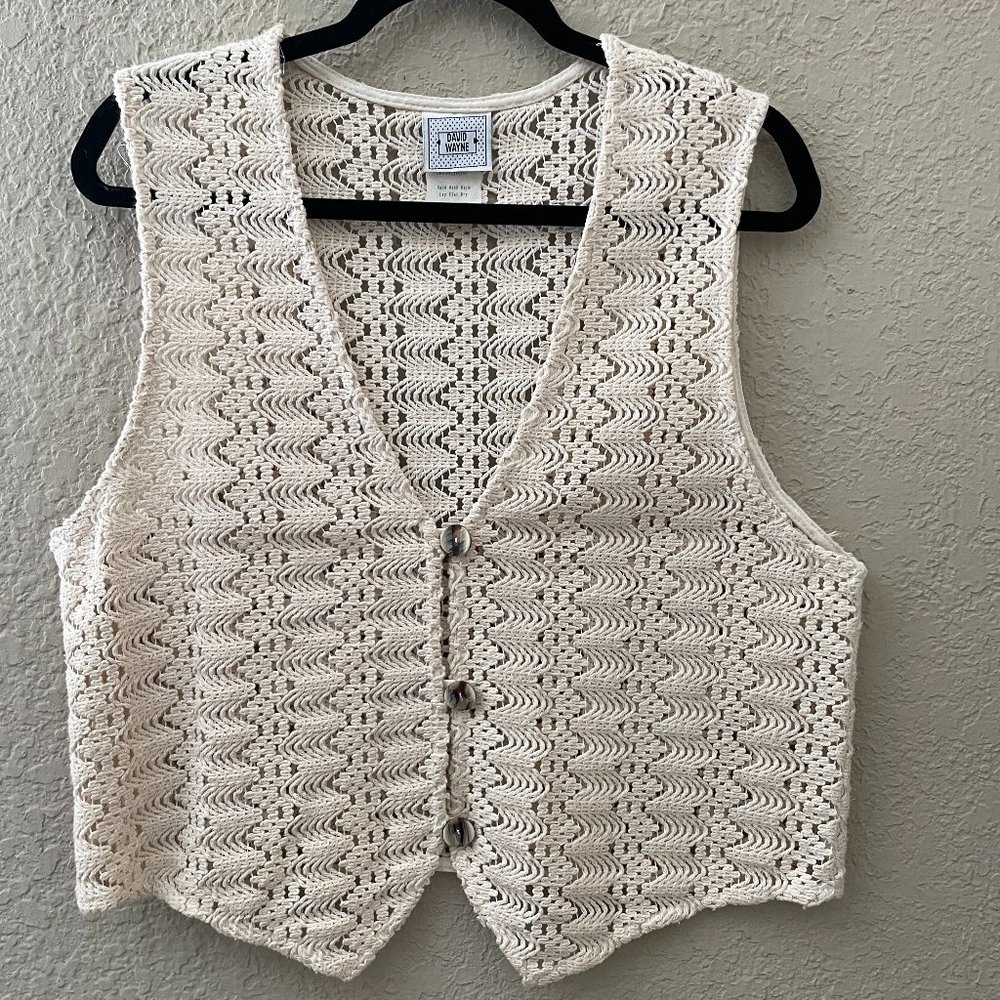 Vintage David Wayne Crochet Sweater Vest